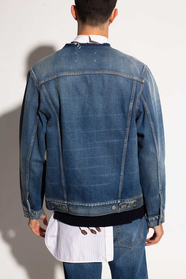 Maison margiela logo discount detailed denim hoodie